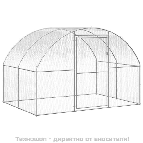 Птичарник на открито, 3x12x2 м, поцинкована стомана