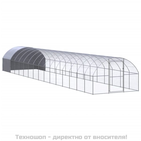 Птичарник на открито, 3x16x2 м, поцинкована стомана