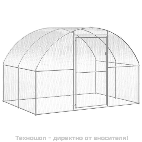 Птичарник на открито, 3x24x2 м, поцинкована стомана