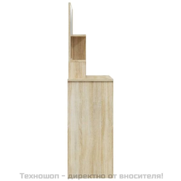 Тоалетка с огледало, дъб сонома, 86,5x35x136 см
