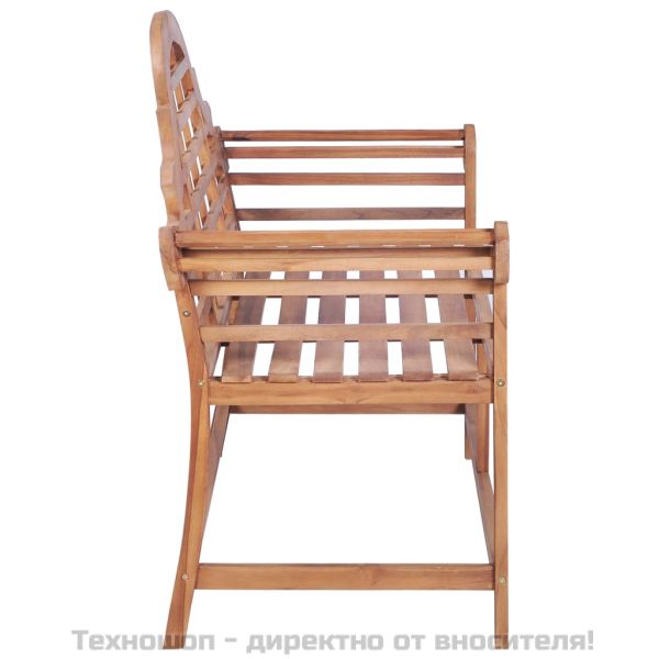 Градинска пейка, 127x58,5x92,5 см, тиково дърво масив