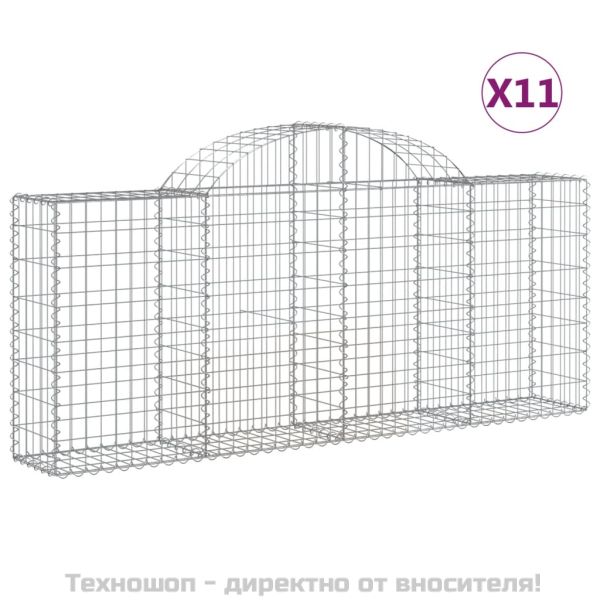 Габионни кошници арка 11 бр 200x30x80/100 см поцинковано желязо