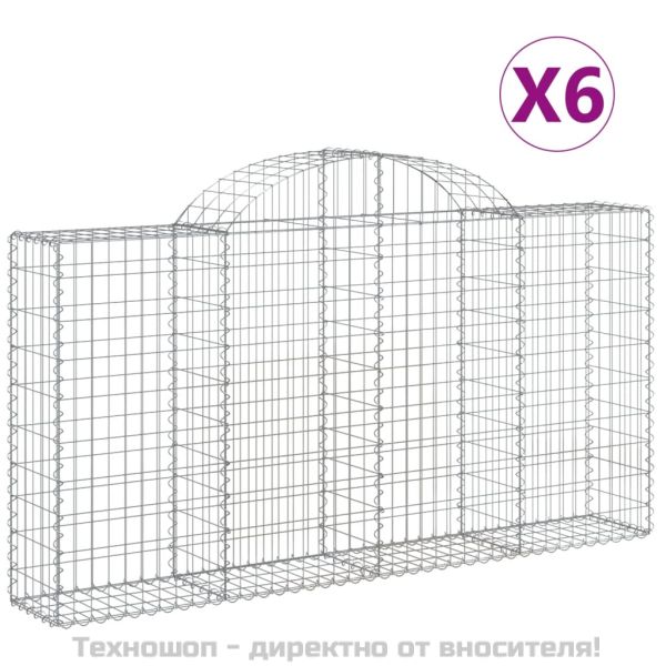 Габионни кошници арка 6 бр 200x30x100/120 см поцинковано желязо
