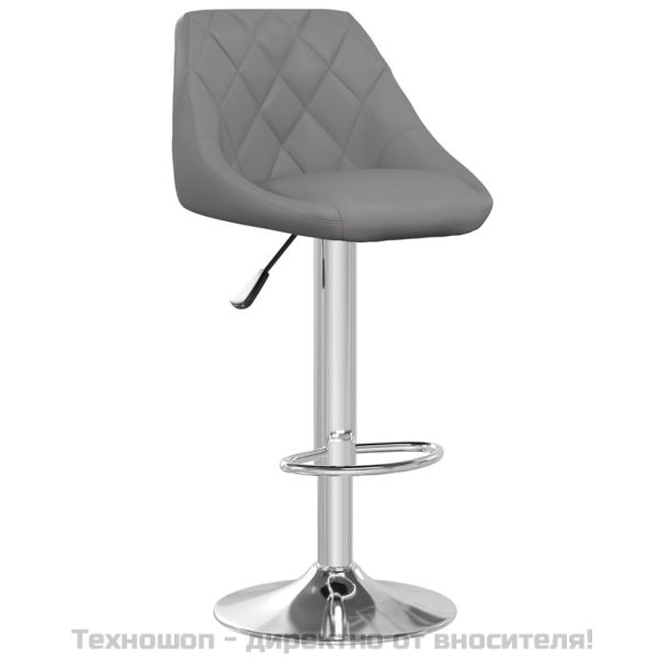 Бар табуретки, 2 бр, сиви, изкуствена кожа
