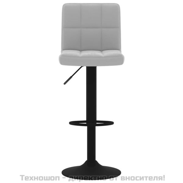 Бар табуретки, 2 бр, светлосиви, кадифе
