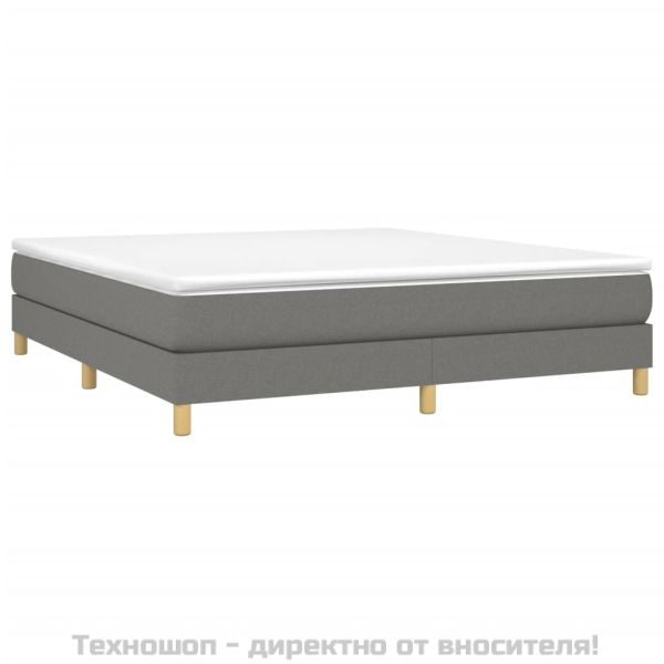 Боксспринг легло с матрак, тъмносиво, 160x200 см, плат