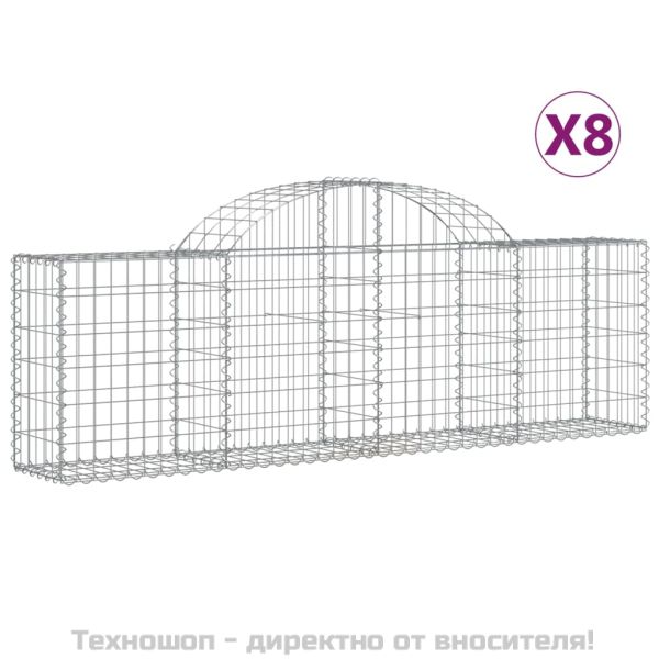 Габионни кошници арка 8 бр 200x30x60/80 см поцинковано желязо