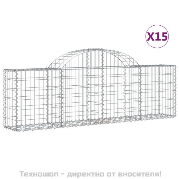 Габионни кошници арка 15 бр 200x30x60/80 см поцинковано желязо