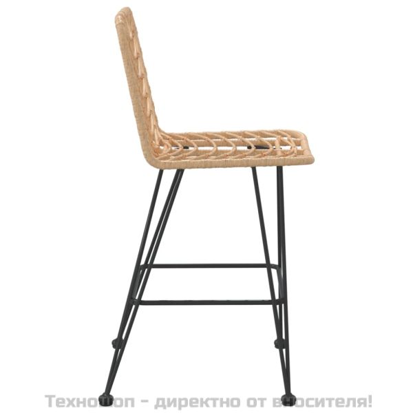Бар табуретки 2 бр 45x56x103,5 см PE ратан и стомана