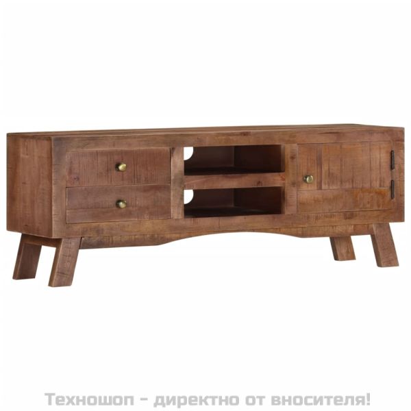 ТВ шкаф, 110x30x45 см, грубо мангово дърво