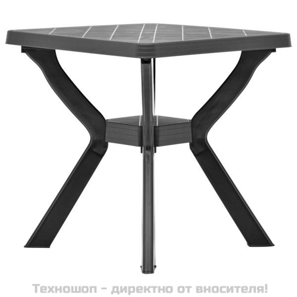 Бистро маса, антрацит, 70x70x72 см, пластмаса