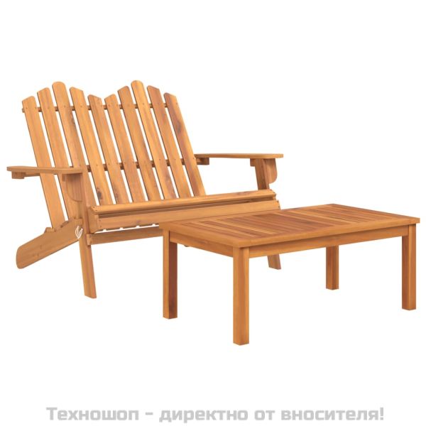 Градински лаундж комплект Адирондак, 2 части, акация масив