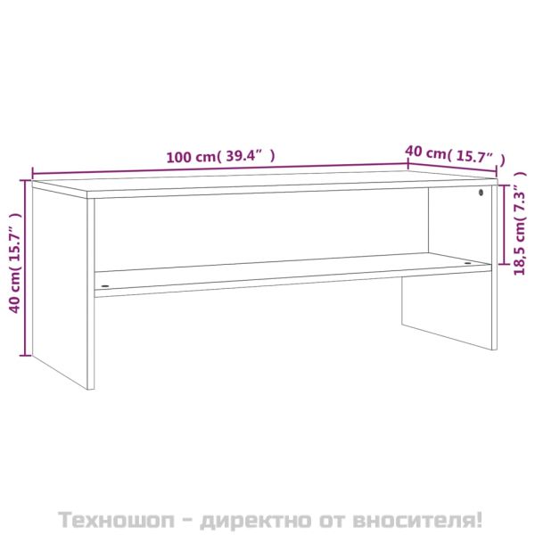 ТB шкаф, опушен дъб, 100x40x40 см, инженерно дърво