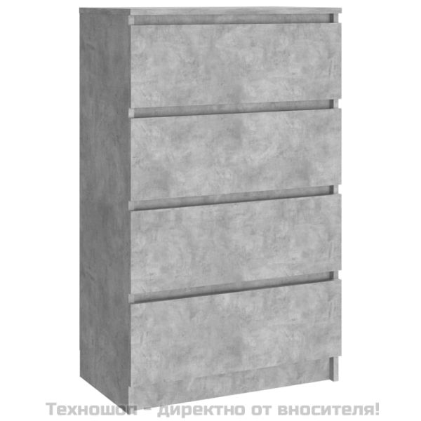 Сайдборд, бетонно сив, 60x35x98,5 см, инженерно дърво