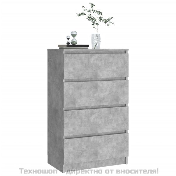 Сайдборд, бетонно сив, 60x35x98,5 см, инженерно дърво