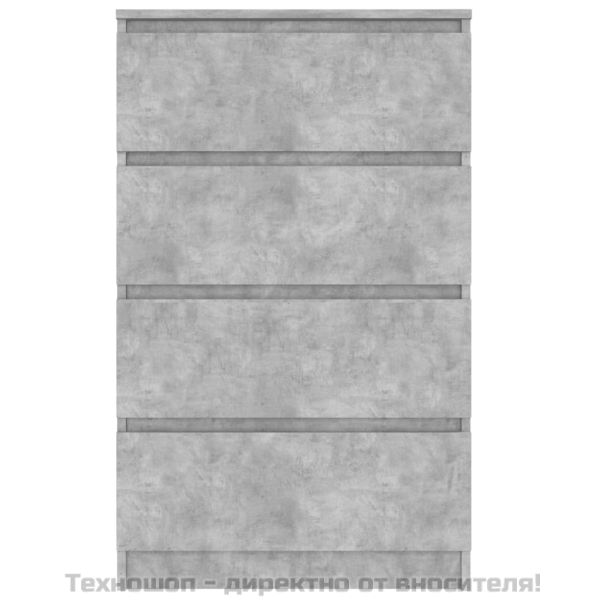 Сайдборд, бетонно сив, 60x35x98,5 см, инженерно дърво