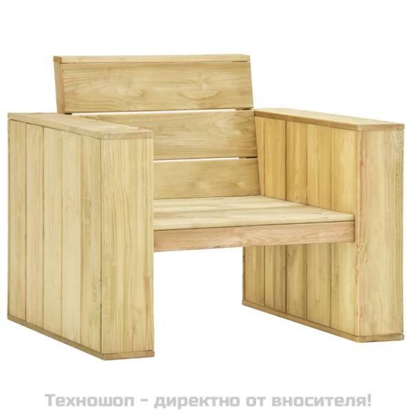 Градински лаундж комплект, 4 части, импрегниран бор масив