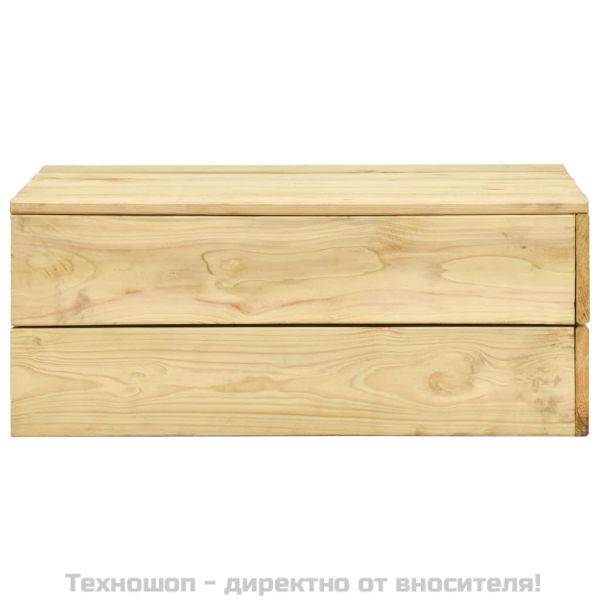 Градински лаундж комплект, 4 части, импрегниран бор масив