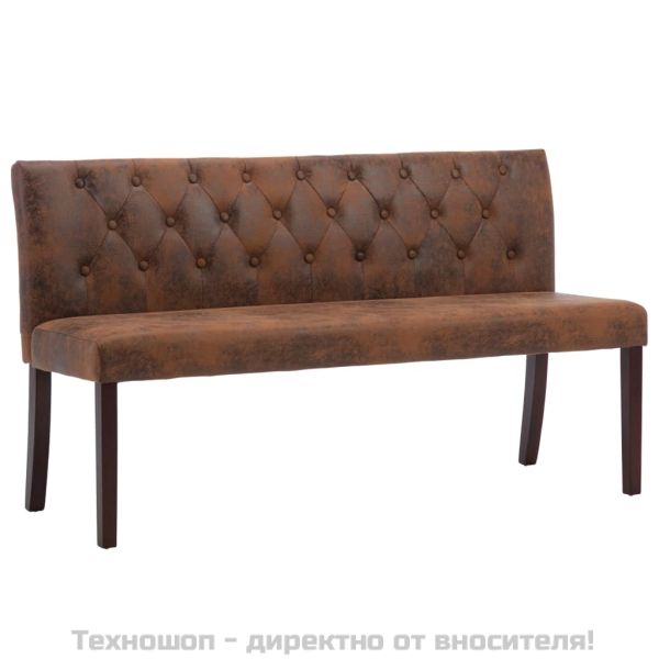 Пейка, 148,5 см, кафява, изкуствен велур