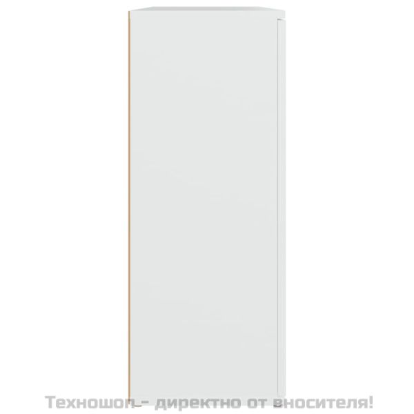 Сайдборд, бял, 91x29,5x75 см, инженерно дърво