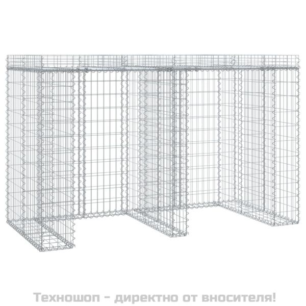 Габион стена за кофа за боклук 192x91x120 см поцинковано желязо