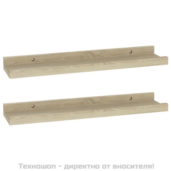 Стенни рафтове, 2 бр., дъб сонома, 40x9x3 см