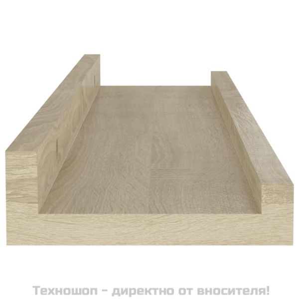 Стенни рафтове, 2 бр., дъб сонома, 40x9x3 см