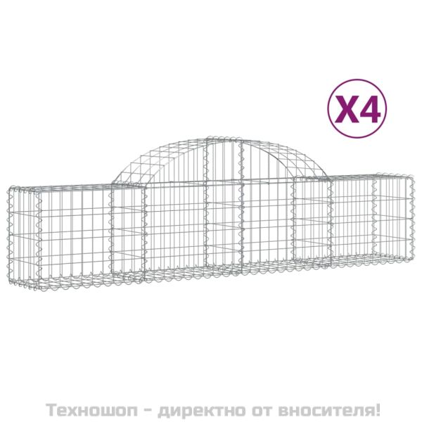 Габионни кошници арка 4 бр 200x30x40/60 см поцинковано желязо