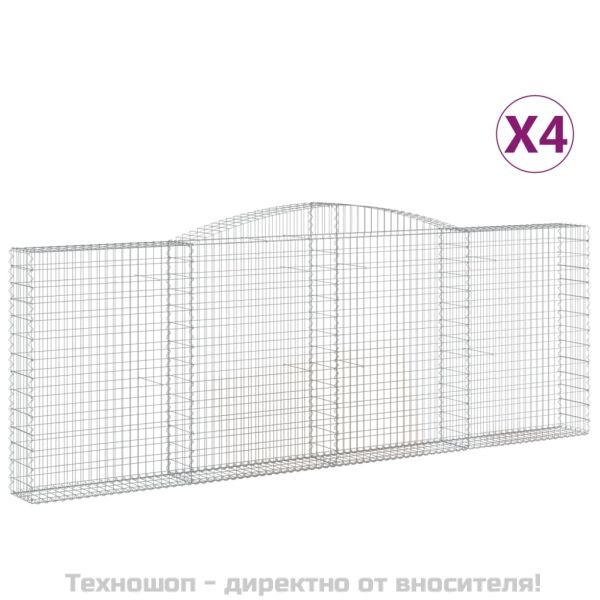 Габионни кошници арка 4 бр 400x30x140/160 см поцинковано желязо