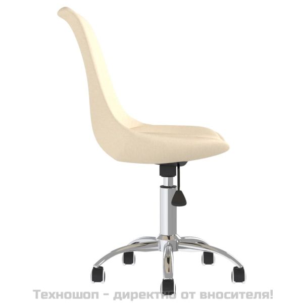 Въртящи се трапезни столове, 4 бр, кремави, текстил