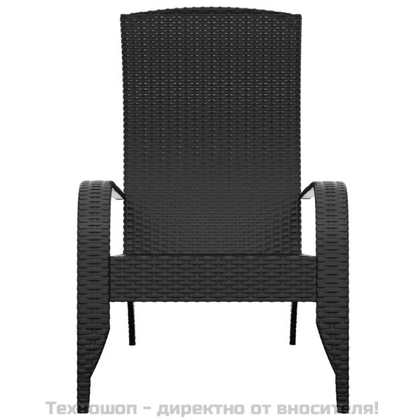 Градински стол Адирондак, черен, полиратан