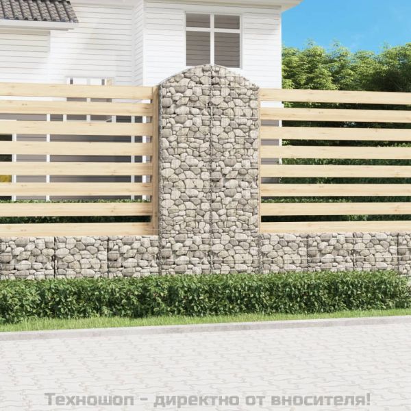 Дъговидна габионна кошница 100x30x220/240 см поцинковано желязо
