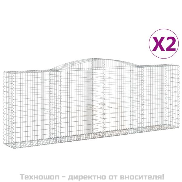 Габионни кошници арка 2 бр 400x50x140/160 см поцинковано желязо