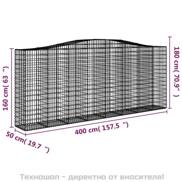 Габионни кошници арка 6 бр 400x50x160/180 см поцинковано желязо