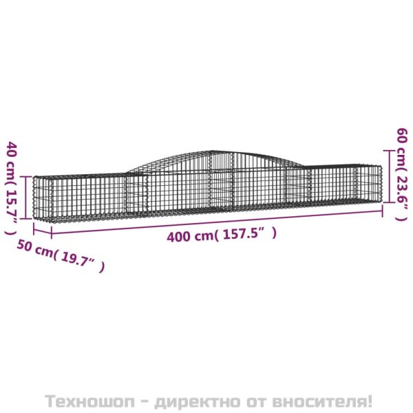 Габионни кошници арка 7 бр 400x50x40/60 см поцинковано желязо