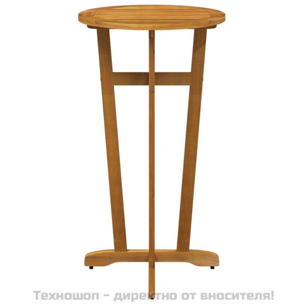 Градинска бар маса Ø60x105 см масивна акация