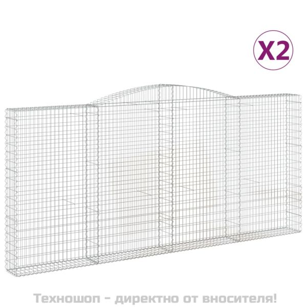 Габионни кошници арка 2 бр 400x30x180/200 см поцинковано желязо