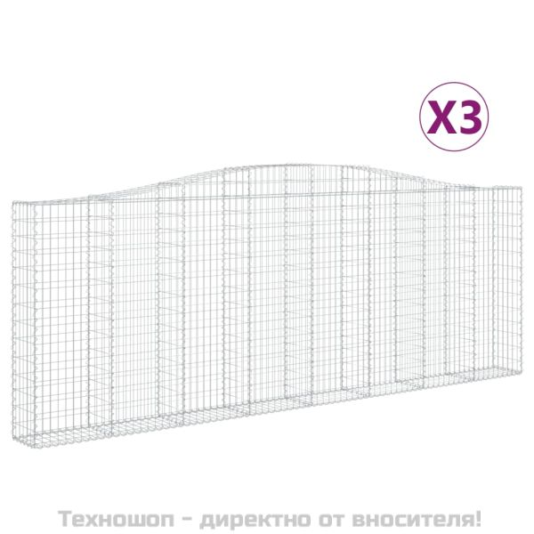 Габионни кошници арка 3 бр 400x30x140/160 см поцинковано желязо