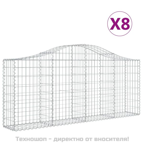 Габионни кошници арка 8 бр 200x30x80/100 см поцинковано желязо