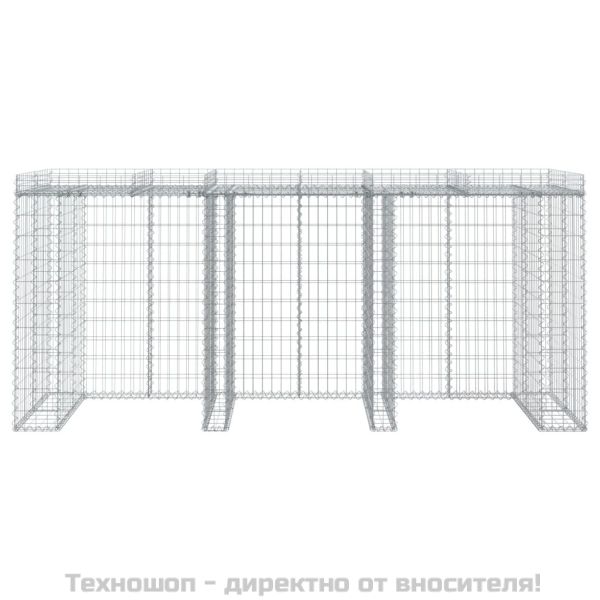Габион стена за кофа за боклук 270x91x120 см поцинковано желязо