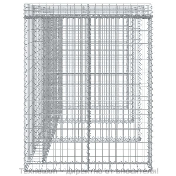 Габион стена за кофа за боклук 270x91x120 см поцинковано желязо