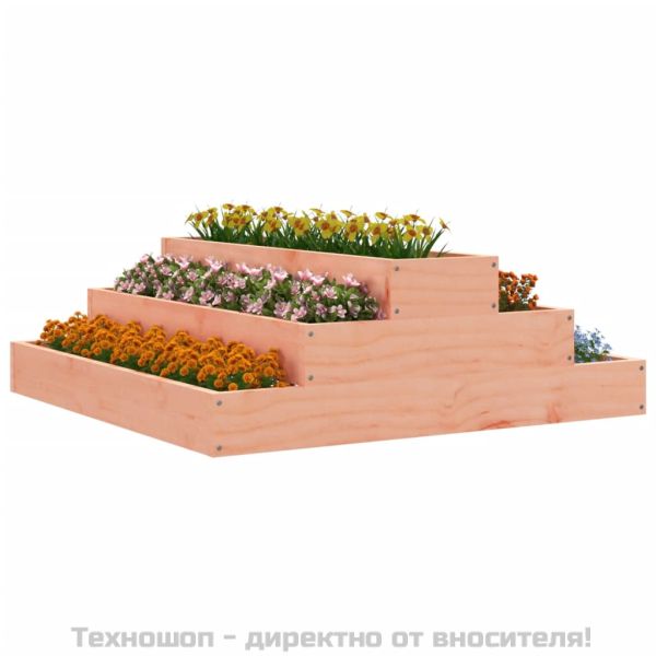 Плантер, 80x80x27 см, масивна дугласка дървесина