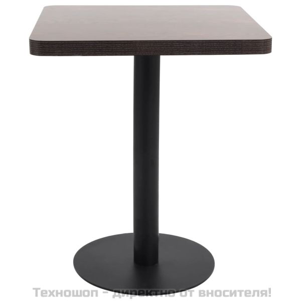 Бистро маса, тъмнокафява, 60x60 см, МДФ