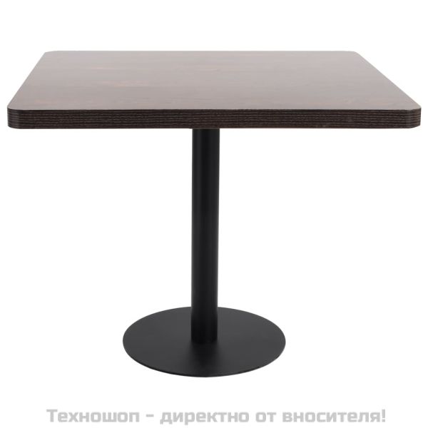 Бистро маса, тъмнокафява, 80x80 см, МДФ