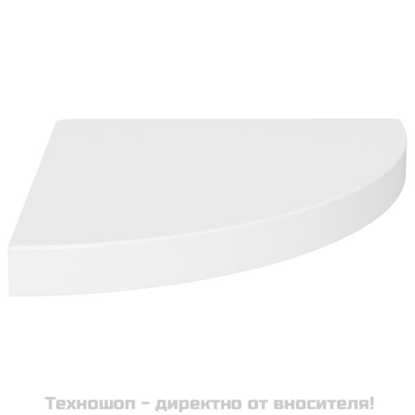 Плаващ ъглов рафт, бял, 35x35x3,8 см, MDF