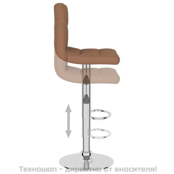 Бар табуретки, 2 бр, кафяви, текстил