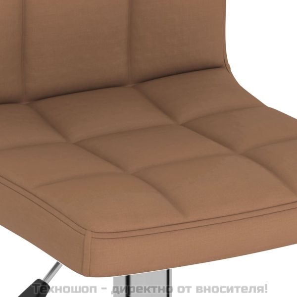 Бар табуретки, 2 бр, кафяви, текстил