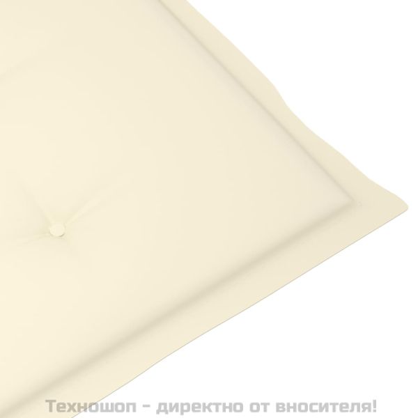 Градински шезлонг подложка за крака и възглавница акация масив