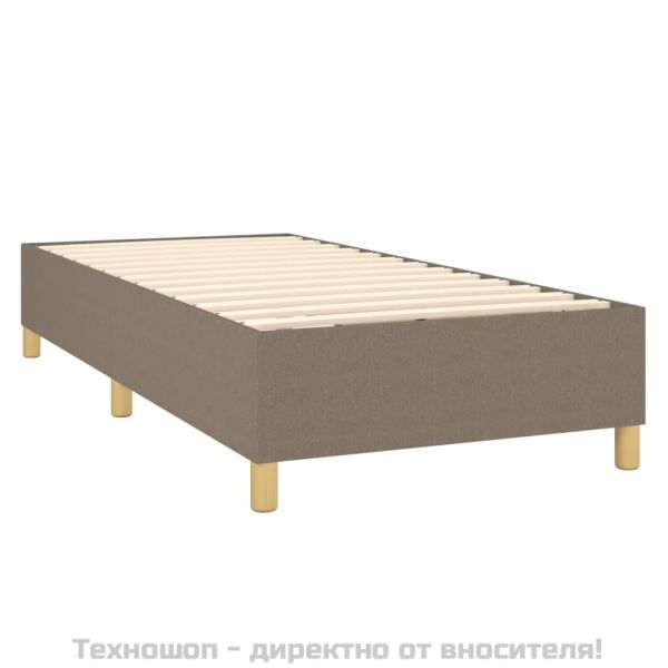 Рамка за легло с пружини, таупе, 90x190 см, плат