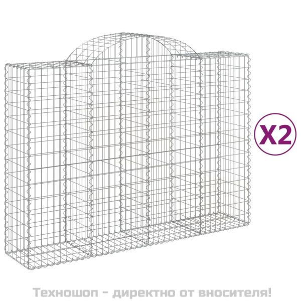 Габионни кошници арка 2 бр 200x50x140/160 см поцинковано желязо